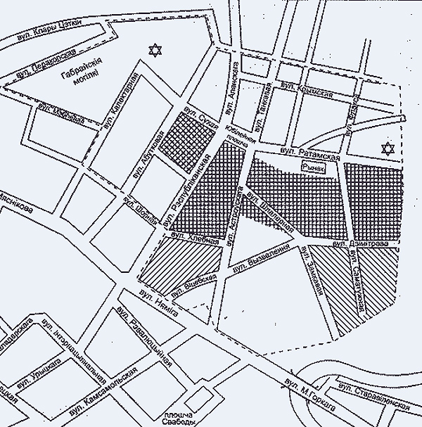 Схема гетто, сделанная бывшим узником Л.Меламедом