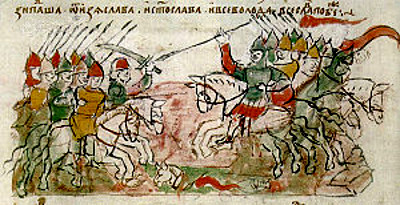 Битва на Немиге. Миниатюра из Радзивилловской летописи