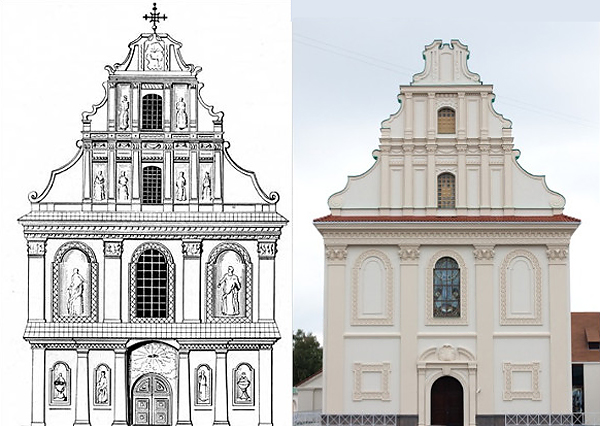 Проект перестройки Святодуховской церкви 1799 года и сегодняшний вид концертного зала
